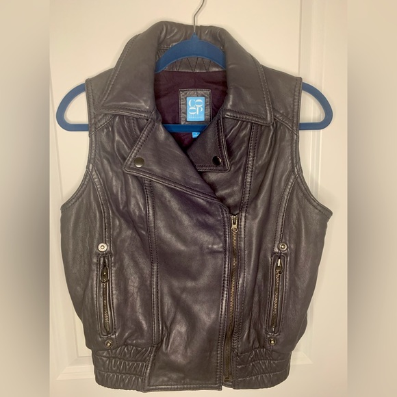 Barney’s New York purple genuine leather vest - Picture 1 of 2